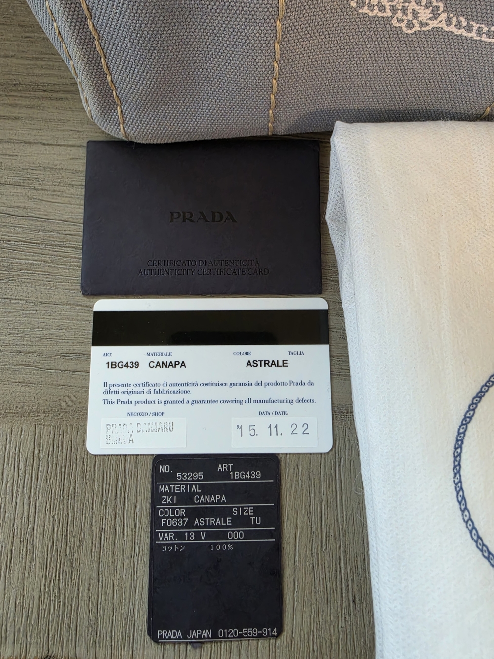 Prada Canapa Mini Light Denim Blue Canvas Tote - Picture 11 of 12